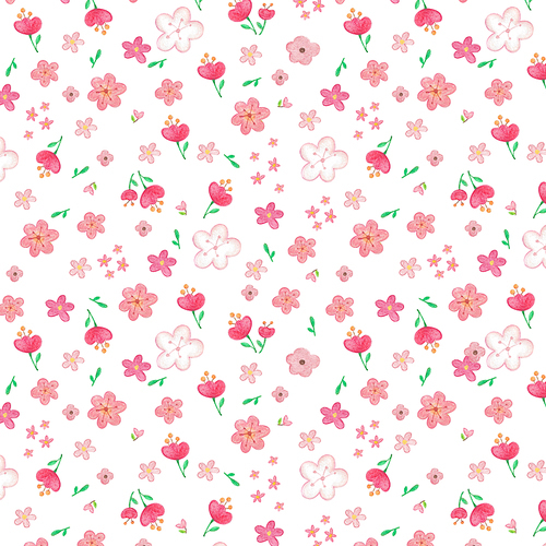 여러가지 꽃으로 만든 패턴 이미지