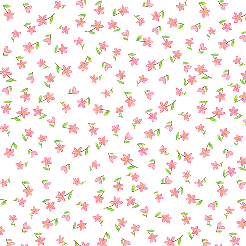 작은 분홍색 꽃 패턴 일러스트
