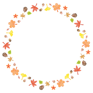가을 일러스트 - 여러가지 단풍잎 프레임
