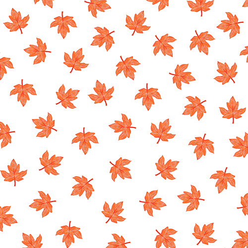 가을 패턴 - 주황색 단풍잎