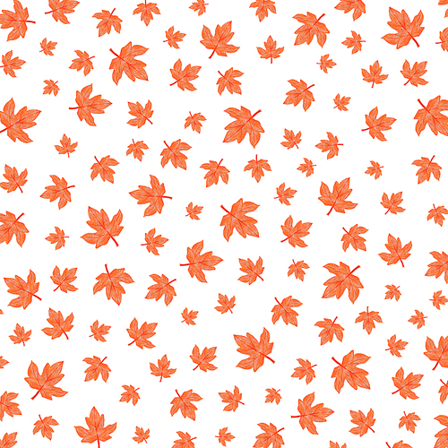 가을 패턴 - 주황색 단풍잎 배경