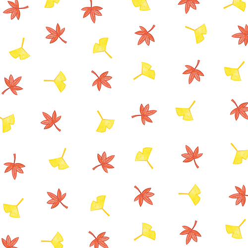 가을 패턴 -  은행잎과 단풍잎