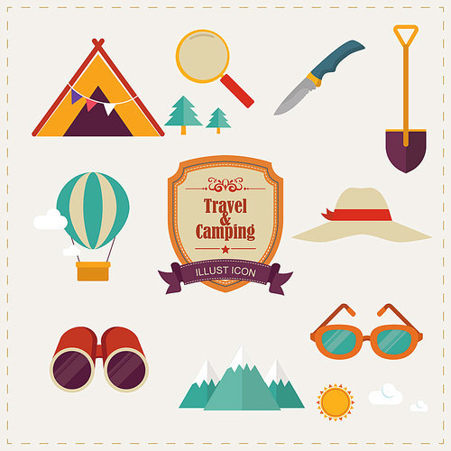 Travel & Camping icon set 4