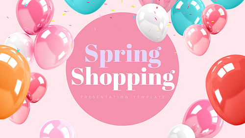 Spring Shopping (쇼핑) 파워포인트 디자인