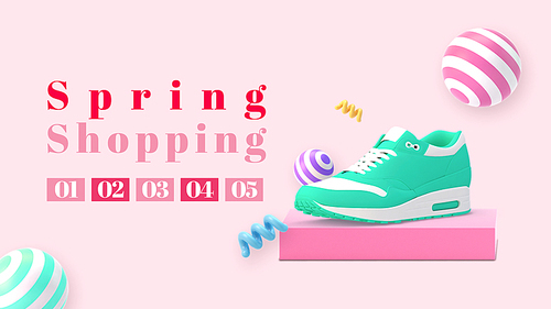 Spring Shopping (쇼핑) 파워포인트 디자인