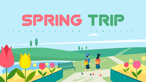 봄 여행 (Spring Trip) PPT 배경템플릿