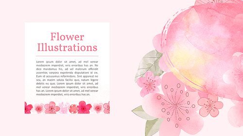 Flower 일러스트레이션 (꽃, 봄) PPT 배경템플릿
