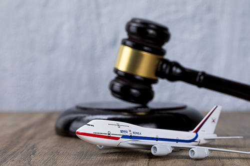 범죄와 법률 - 비행기 미니어처와 법봉