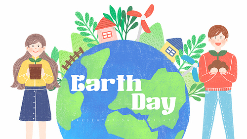 지구의 날 일러스트 PPT 템플릿 (Earth Day)