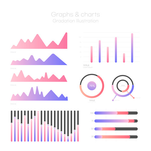 다이어그램 그래프와 차트 관련 벡터 이미지 시리즈