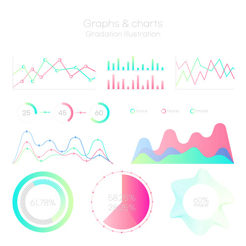 다이어그램 그래프와 차트 관련 벡터 이미지 시리즈