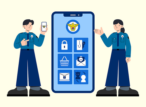경찰청 앱을 통한 편리한 피해 신고, 보안신고, 피싱사기, 쇼핑몰사기, 악성스팸메일, 랜섬웨어피해, 계정도용