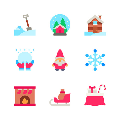 크리스마스와 겨울 오브젝트 벡터 이미지 아이콘