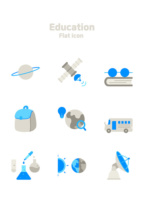 창의력교육_플랫스타일 교육 벡터 아이콘