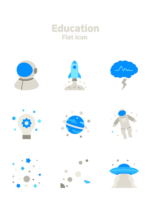 창의력교육_플랫스타일 교육 벡터 아이콘
