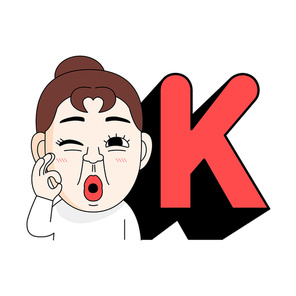 얼굴자막_오케이 벡터 이모티콘 일러스트