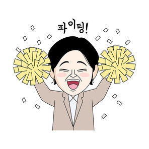 이모티콘_여성 아나운서 이모티콘 벡터 일러스트