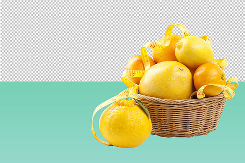 바구니에 담긴 레몬 PNG