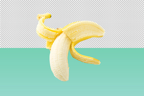 껍질 까져있는 바나나 PNG
