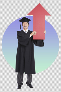 학사복 입은 남성 PNG
