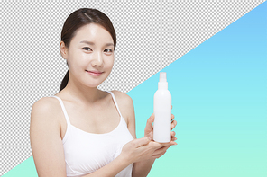 미스트를 소개하는 여성 PNG