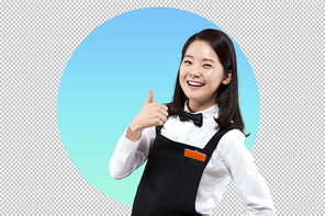 엄지손가락을 들고 있는 여성 PNG