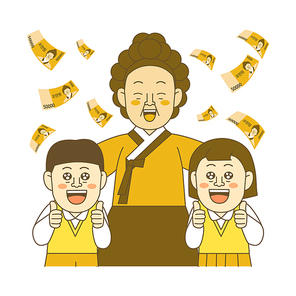쇼핑이벤트_현금 벡터 이모티콘 일러스트