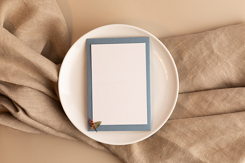가을감성오브젝트_흰 그릇과 종이 프레임 사진 이미지