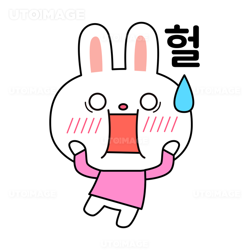 토끼이모티콘_놀람 벡터 일러스트 | 유토이미지 | 상세페이지 | 베이직샵 | 일러스트 | 22161409