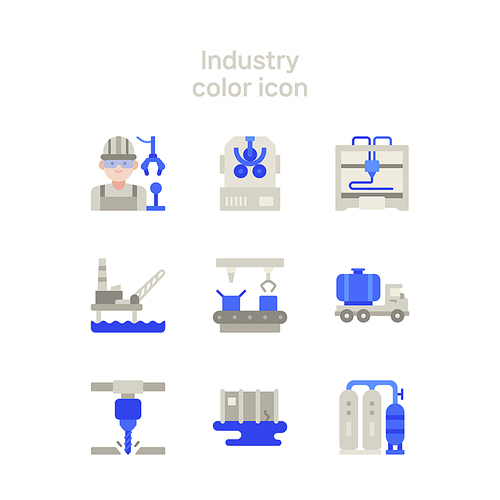 산업_생산시설과 기계장비 벡터 아이콘