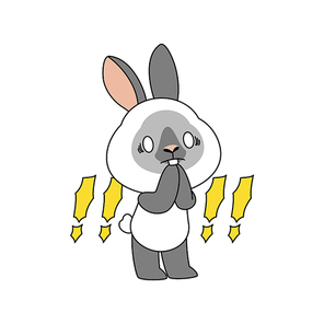 토끼이모티콘_깜짝놀라는 벡터 캐릭터 일러스트