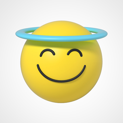 이모티콘_평온한 미소 3d 감정 그래픽 이미지