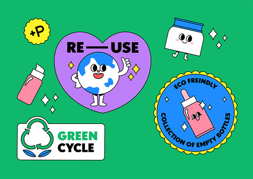 친환경 공병캠페인 스티커 세트