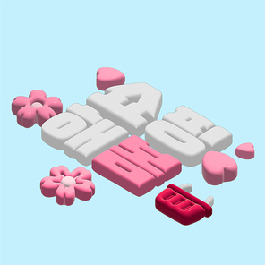 3d타이틀_쇼핑 해봄 벡터 일러스트
