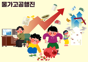 경제위기와물가상승_물가고공행진 벡터 일러스트