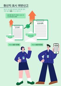 축산물 이력제_원산지 표시 위반 신고 벡터 일러스트