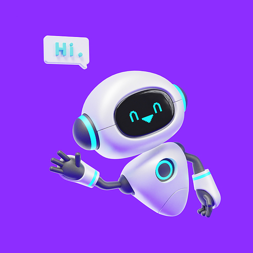 인공지능로봇_인사하는 인공지능 로봇 3d 그래픽 이미지