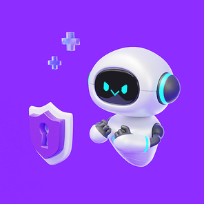 인공지능로봇_보안 인공지능 로봇 3d 그래픽 이미지