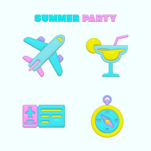 여름 축제_이벤트 오브젝트 벡터 아이콘