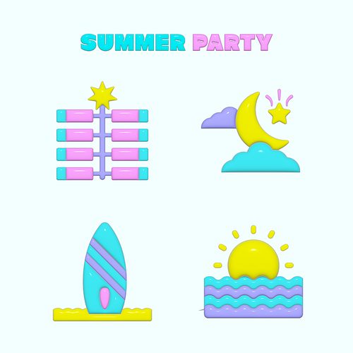 여름 축제_이벤트 오브젝트 벡터 아이콘