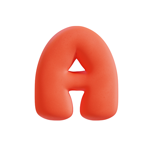 폭신한 쿠션형 디자인의 3D 알파벳 - A