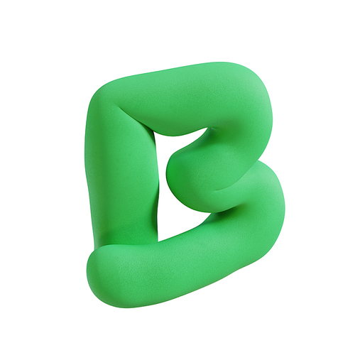 폭신한 쿠션형 디자인의 3D 알파벳 - B