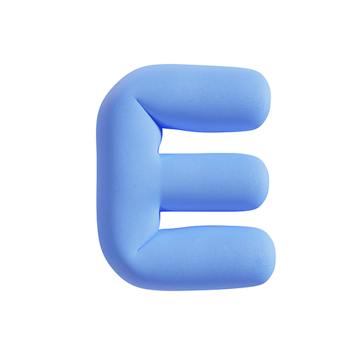 폭신한 쿠션형 디자인의 3D 알파벳 - E