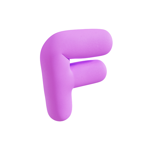 폭신한 쿠션형 디자인의 3D 알파벳 - F