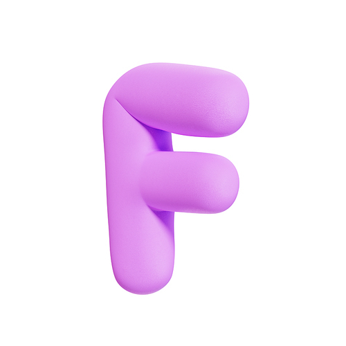 폭신한 쿠션형 디자인의 3D 알파벳 - F