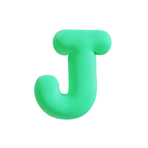 폭신한 쿠션형 디자인의 3D 알파벳 - J