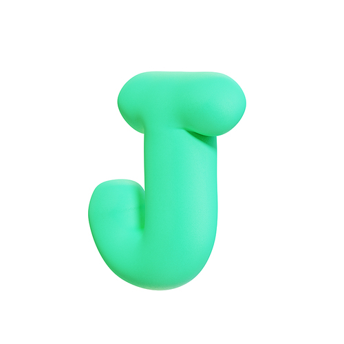 폭신한 쿠션형 디자인의 3D 알파벳 - J