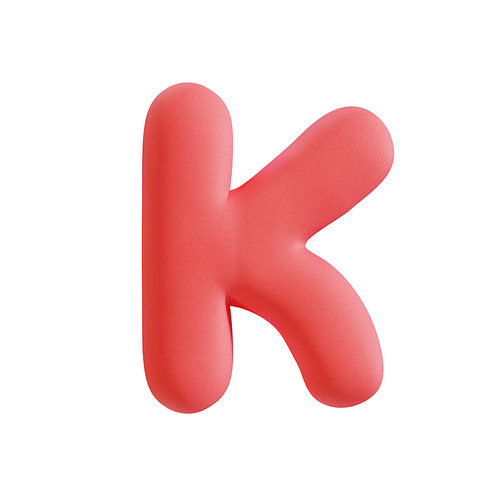 폭신한 쿠션형 디자인의 3D 알파벳 - K