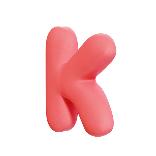 폭신한 쿠션형 디자인의 3D 알파벳 - K