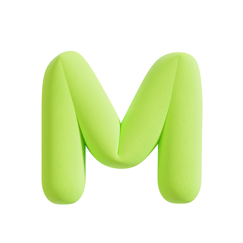 폭신한 쿠션형 디자인의 3D 알파벳 - M